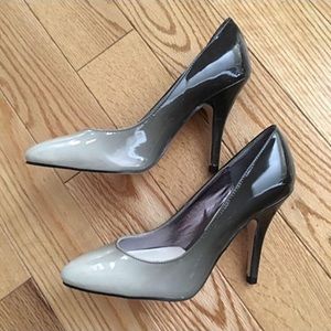 🩶 Ombre Grey & Black Heels Synthetic Patent